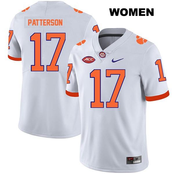 Women's Clemson Tigers #17 Kane Patterson Stitched White Legend Authentic Nike NCAA College Football Jersey FSJ6846PH